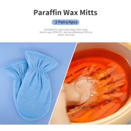 Segbeauty - Guantes de cera de parafina, 4 piezas gruesas de parafina calentada para manos, guantes para terapia de manos de cera caliente, tratamiento térmico de parafina, calentador de cera de parafina, máquina de cera de parafina, color azul
