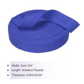 TA-VIGOR Cotton Twill Tape Ribbon 20mm, 10 Yards Bias Binding Tape Bunting Tape Soft Natural Herringbone Webbing Tape Roll for Sewing Dressmaking Gift Wrapping DIY Craft, Dark Blue