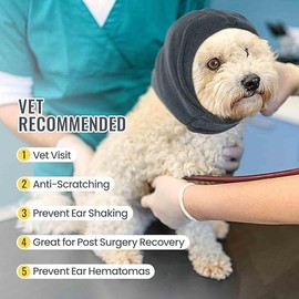 1pcs Wezxrauo Dog Calming Hoodie for Anxiety Relief & Noise Reduction, Soft Ear Wrap for Hematoma & Stress, Cozy Winter Headband Scarf for Small Medium Large Dogs (S)