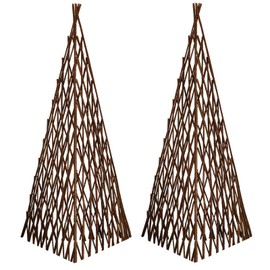 MELCHEF Expandable Teepee Willow Fence,Teepee Trellis Pyramid Plant Climbing,Self Standing Expandable Teepee Fence for Plants Climbing and Protection Fence