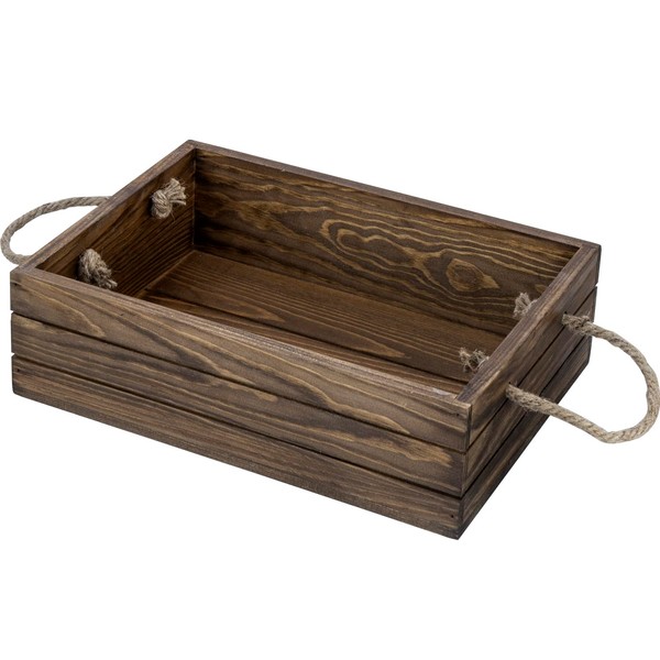 MyGift 13 Inch Rustic Brown Wood Decorative Storage Organizer Bin