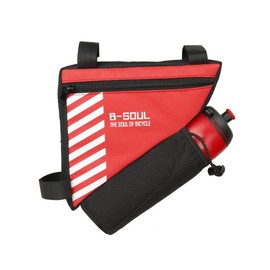 UPANBIKE Bicycle Triangle Frame Bag 1.5 L Polyester Front Tube Bag Frame Bags, Red (Water Bottle is Not Included)