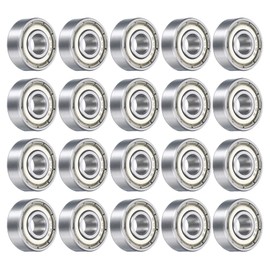 uxcell 30pcs 606ZZ Miniature Deep Groove Ball Bearings 6x17x6mm Double Sealed Bearings for Electric Motor, Home Appliances, Garden Machinery Silver Tone