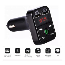 Mpow CarB2 Bluetooth Car FM Transmitter Wireless Adapter (Black)