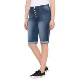 Democracy Ab Solution - Bermudas para mujer, 13 pulgadas, botón azul, 8