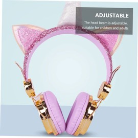 KOMBIUDA 3pcs Boy Girl's Headset Microphone Volume Limiter for Hearing Ear Design for School Travel and Online Learning Compatible Tablets and Smartphones Gold