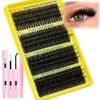320Pcs Lash Clusters Kit 12-20MM D-Curly Long Cluster Eyelash Extensions