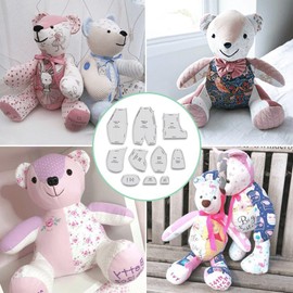 Bisienya Acrylic Memory Bear Template Sewing Pattern Set -12 Inch Handmade Teddy Bear Quilting Ruler Set with Instructions, DIY Templates Quilting Templates for Nursery, Bedroom, Car, Sofa (10inch)