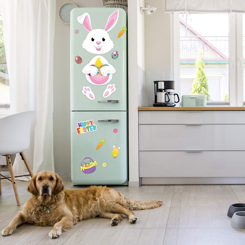 16 Pieces Happy Easter Bunny Refrigerator Magnets Fridge Magnet Sticker