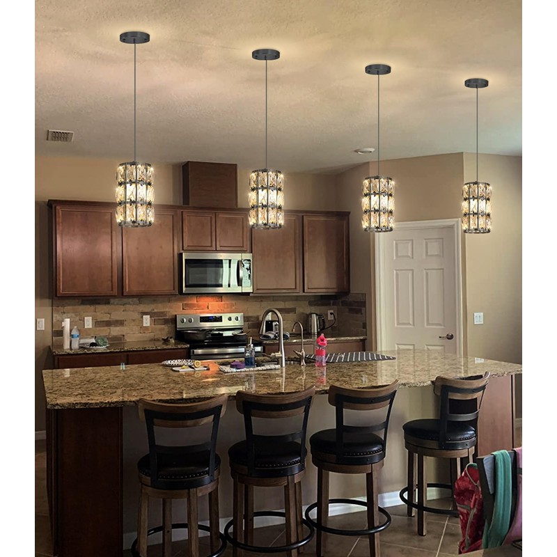 dolria Modern Crystal Chandelier Mini Chandelier Pendant Lighting for Kitchen