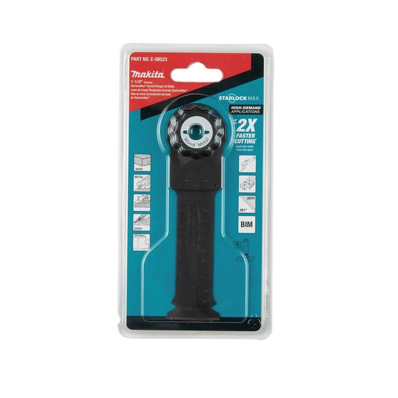 Makita E-08523 StarlockMax® Oscillating Multi-Tool 1-1/4" Bi-Metal Curved Plunge Cut