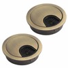 2Pcs 80mm Desk Cable Grommets, Computer Desk Metal Cable Hole,