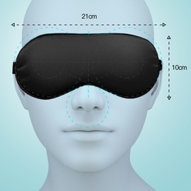 Sleep Mask Silk Cover - Eye Contour Built in No Pressure - Handmade, Upgrade Over Conventional Flat Thin Shades Black