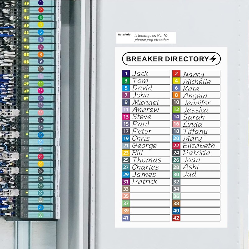 16 Sheets Breaker Panel Labels Electrical Box Sticker Numbers Breaker