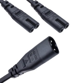 Power Cord Replacement for Apple TV, C8 to Dual C7 Y-Splitter Cable Adapter, Power Supply from TV Directly