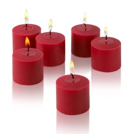 Light In The Dark Red Votive Candles - Box of 72 Unscented Candles - 10 Hour Burn Time - Bulk Candles for Weddings, Parties, Spas and Decorations