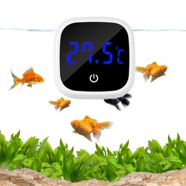 LED Touch Display Digital Aquarium Thermometer, High Precision Stick-on Fish Tank Temperature Gauge, ±0.5°C Accuracy, Energy-Saving, for Fish and Reptile Tanks
