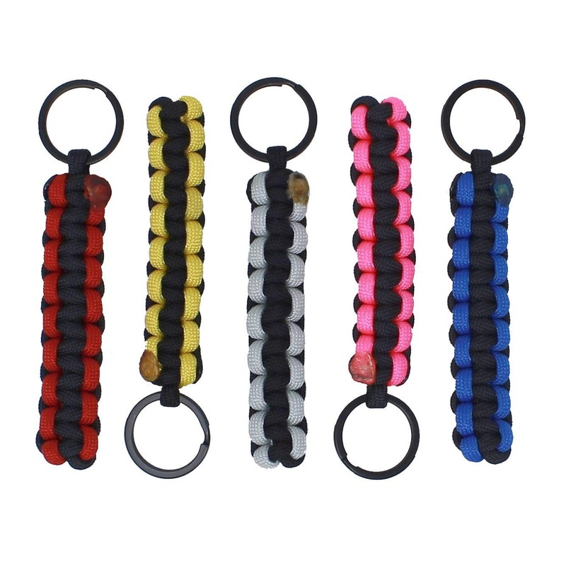 BubbasGarageTv - Paracord Key Chains - 5 Pack (Red)