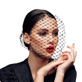HIWIND Mesh Veil Headband Fascinators Hat 1920s Headpiece for Women