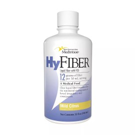 Medtrition HyFiber Liquid Fiber Supplement 32 Oz Sugar Free Prebiotic for Digestive Health