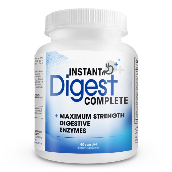 Instant Digest Complete 2-in-1 Probiotic Digestive Enzymes, 60 Capsules