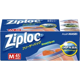 Ziploc Freezer Bags, Medium, Pack of 45