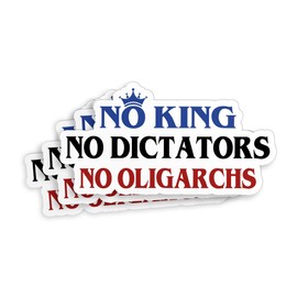 (3Pcs) No Kings No Dictators Sticker Social Justice Protest Activist Democracy Political Liberal Vinyl Decal Waterproof 2" Die-Cut for Laptop, Water Bottle, Phone – Equality Gift for Her Him 2 Inches