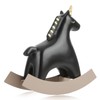 Rocking Horse Statue Black Small 13.5x4.5x14.5cm/5.3x1.8x5.7 Decorative Horse Sculpture Crafts