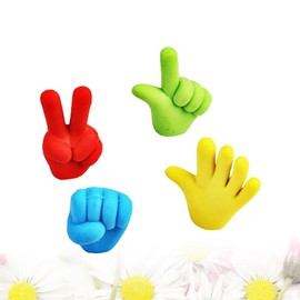 NUOBESTY 4PCS Pencil Erasers Rubber Pencil Top Erasers Funny Paper Rock Scissors Pencil Eraser Toppers Pencil Top Erasers Cap Studying Supplies for Kids Students Teachers