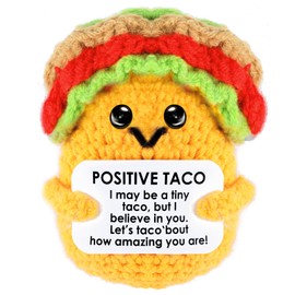 Tmtains Birthday for Daughter Niece Crochet Positive Taco Funny Cute Emotional Support Nuggets Partner Tiny Cheer Up Taco Inspirational Gift Trendy Graduation Gifts for Friends Sisters