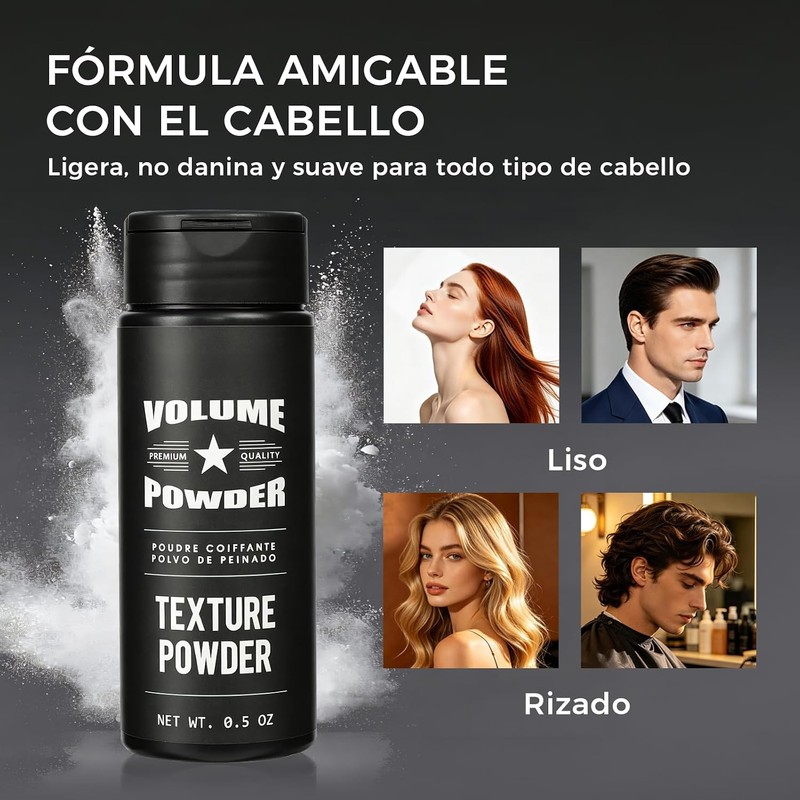 2PCS Polvo Texturizador Cabello Hombre,Polvo para Peinar Hombre