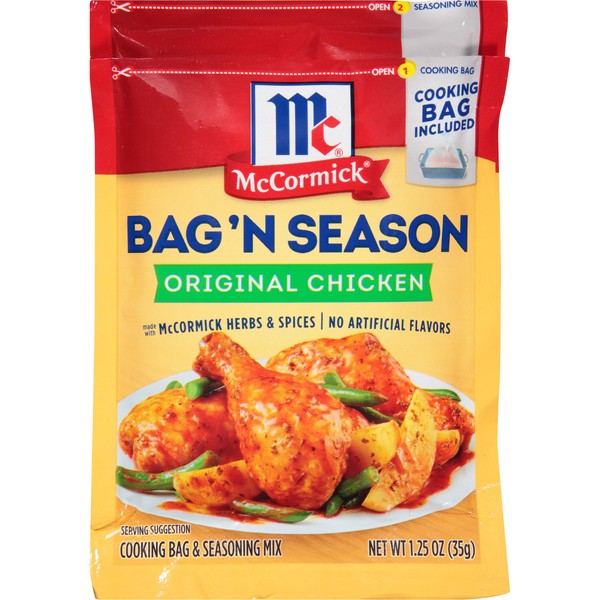 McCormick Bag 'n Season Original Chicken Cooking Bag & Seasoning Mix, 1.25 oz