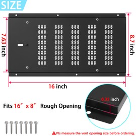 Crawl Space Vent Cover,Foundation Vent Cover with Damper and Screen for Foundation Garage Attic Home Improvement,16”x8.7”Outdoor Foundation Air Wall Vent Reduce Moisture,Fit 16"x8"Rough Opening,Black