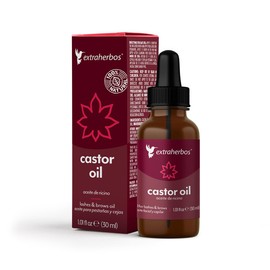 Extraherbos Pure Castor Oil 30ml - 100% Natural, Cold-Pressed for Eyelashes, Brows & Hair Growth - Hydrates Skin, Eliminates Frizz, Beard Care