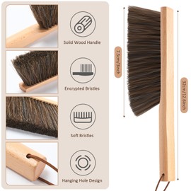 Baderke 2 Pcs Masonry Brush, Horsehair Brush Black Horsehair Fibers, 12.6 Inch Length Masonry Brush Tools for Texturing Concrete in Curbs Gutters and Other Hard to Reach Areas