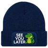 MoonWorks® Men's Beanie with Patch Knitted Hat Saying See You
