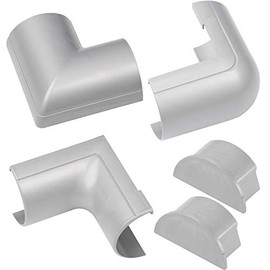 D-Line Cord Cover, Decorative Wall Cord Hider, Paintable Cable Concealer, Cable Raceway, Wire Cover, Wall Mounted (Gray, Large Accessories)