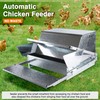YUMOE Chicken Feeder Galvanized 25Lbs Capacity Weatherproof Treadle Chicken Feeder