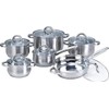 12-Piece Stainless Steel Cookware Sets with Glass Lid