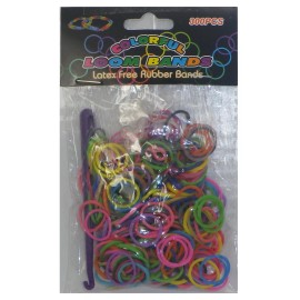 Infinite Possibilites Colorful Loom Bands Mix, Clips and Hook - 300 Bands