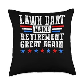 Lawn Darts Clothes For Men And Women Retired Lawn Player Darts Jarts Throw Pillow, 18x18, Multicolor