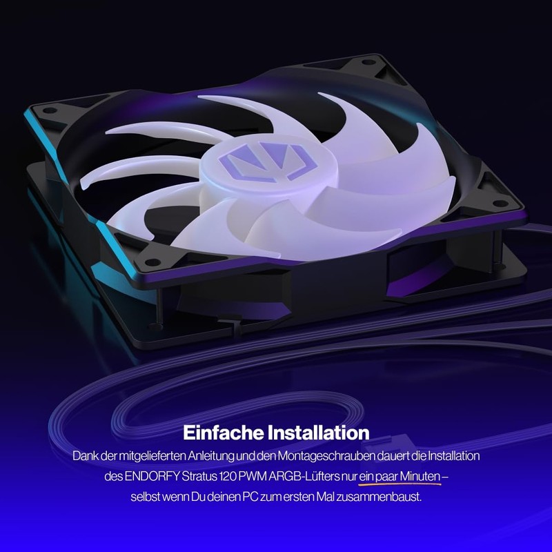 ENDORFY Stratus 120 PWM ARGB PC Case Fan, 120mm ARGB,