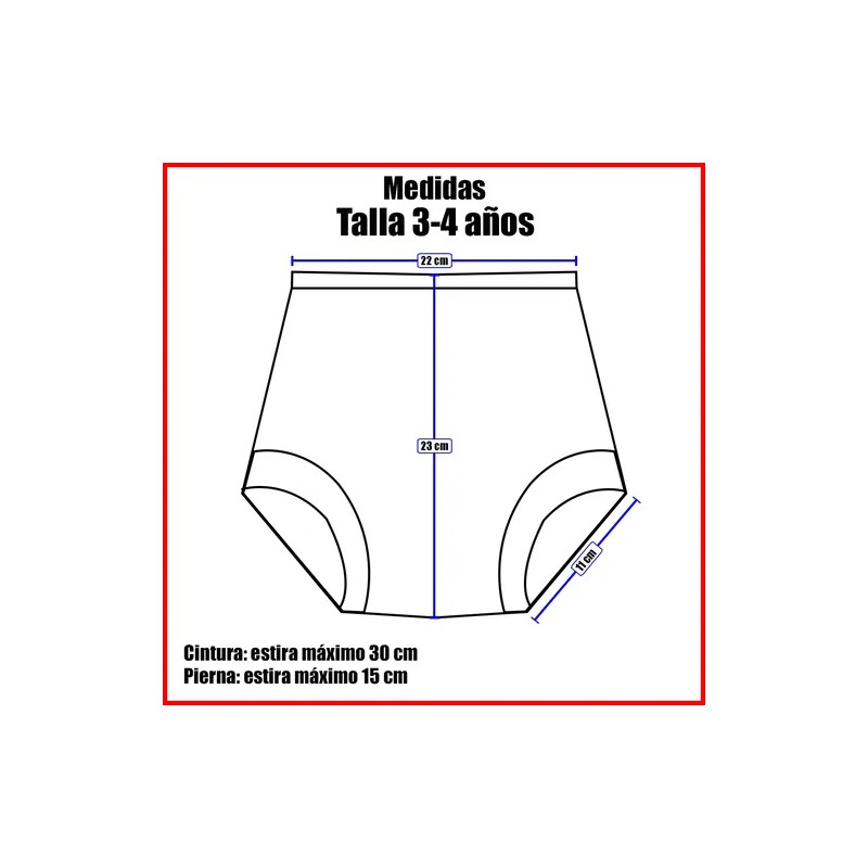 Calzón Entrenador De Tela 100 Algodón Pack 4 Piezas Niño