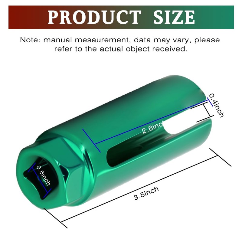 Apeixoto Oxygen Sensor Socket with Side Wire Cutout 1/2” Inch