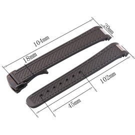 JETHENG 20mm Rubber Silicone Replacement Watch Band for Omega Seamaster 300 AT150 Aqua Terra 8900 Steel Buckle Series Watch Strap (20mm, Black/White/Black)