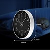 Chedin 30 cm Round Wall Clock without Ticking Modern Quartz