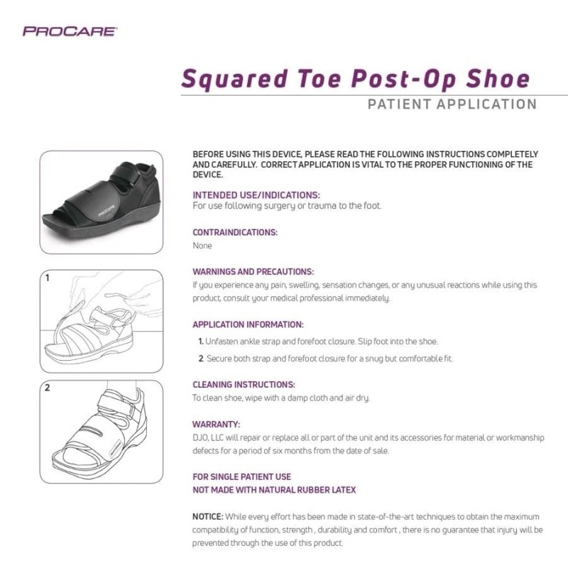 Donjoy ProCare Squared Toe Post-Op Shoe Medium (Men's 7.5 -