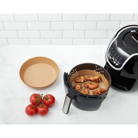 HIC Kitchen Air Fryer Liners, Unbleached Non-Stick Paper, For 3 to 5-Quart Air Fryers, 100 Count