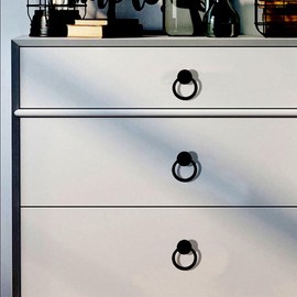 YUEYEHONGDYAIP 2 Pcs Cupboard Knobs Cabinet Ring Pulls Drawer Handle Cabinet Ring Pulls Brushed Silver Drawer Ring Pull's Hardware Drawer Single Hole Handle for Wardrobe