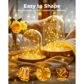 btfarm 3 Pack Fairy Lights Battery Operated, 7FT 20 LED Mini String Lights Waterproof Silver Wire for Mason Jars Centerpiece Table Crafts Bedroom Christmas Decoration, Warm White